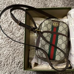 Gucci Ophidia Top Handle Crossbody Bag GG Coated Canvas Mini